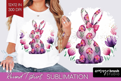 Easter Round Tshirt Background - Floral Easter PNG Product Image 1