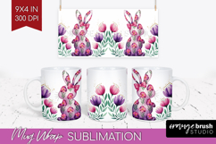 Easter Mug Wrap - Floral Easter Mug PNG Sublimation Product Image 1
