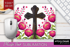 Easter Mouse Pad Sublimation - Floral Easter Mousepad PNG Product Image 1