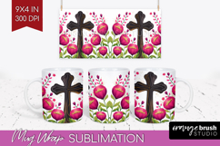Easter Mug Wrap - Floral Easter Mug PNG Sublimation Product Image 1