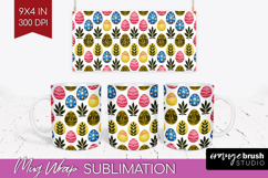 Easter Mug Wrap - Floral Easter Mug PNG Sublimation Product Image 1