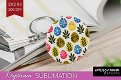 Easter Keychain PNG - Floral Easter Keychain Sublimation Product Image 1