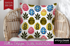 Easter Pillow Sublimation - Floral Easter Pillow Cover PNG Product Image 1