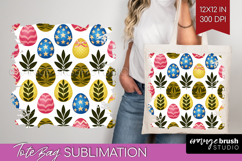 Easter Tote Bag - Floral Easter Tote Bag PNG Sublimation Product Image 1