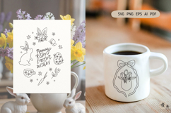 Happy Easter SVG Bundle, Eater Bunny Clipart, Easter Egg PNG Product Image 4