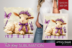 Easter Tote Bag - Floral Easter Tote Bag PNG Sublimation Product Image 1