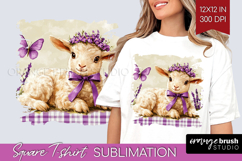 Easter Square Tshirt Background - Floral Easter PNG Product Image 1