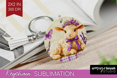 Easter Keychain PNG - Floral Easter Keychain Sublimation Product Image 1