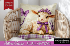 Easter Pillow Sublimation - Floral Easter Pillow Cover PNG Product Image 1