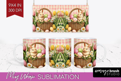 Easter Mug Wrap - Floral Easter Mug PNG Sublimation Product Image 1