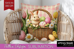 Easter Pillow Sublimation - Floral Easter Pillow Cover PNG Product Image 1