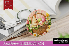 Easter Keychain PNG - Floral Easter Keychain Sublimation Product Image 1