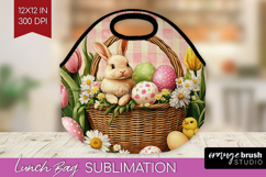 Easter Lunch Bag - Floral Easter Lunch Bug PNG Sublimation Product Image 1