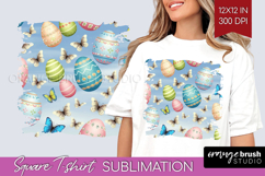Easter Square Tshirt Background - Floral Easter PNG Product Image 1
