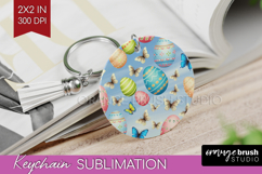 Easter Keychain PNG - Floral Easter Keychain Sublimation Product Image 1