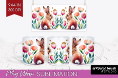 Easter Mug Wrap - Floral Easter Mug PNG Sublimation Product Image 1