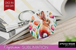 Easter Keychain PNG - Floral Easter Keychain Sublimation Product Image 1
