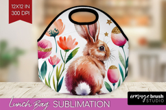 Easter Lunch Bag - Floral Easter Lunch Bug PNG Sublimation Product Image 1