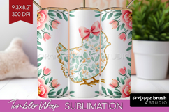 Easter Tumbler Wrap - Floral Easter Tumbler PNG Sublimation Product Image 1