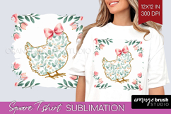 Easter Square Tshirt Background - Floral Easter PNG Product Image 1