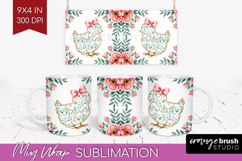 Easter Mug Wrap - Floral Easter Mug PNG Sublimation Product Image 1