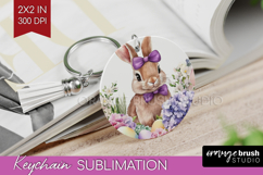 Easter Keychain PNG - Floral Easter Keychain Sublimation Product Image 1
