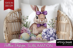 Easter Pillow Sublimation - Floral Easter Pillow Cover PNG Product Image 1