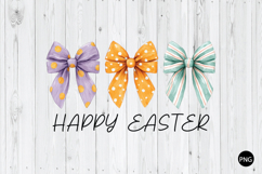 Coquette Happy Easter PNG, Easter Bow PNG, Happy Easter Day Product Image 1