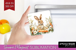 Easter Magnet Sublimation - Floral Easter Square Magnet PNG Product Image 1