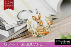 Easter Keychain PNG - Floral Easter Keychain Sublimation Product Image 1