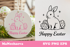 Happy Easter Bunny SVG | Cute Easter Rabbit Sublimation Product Image 1