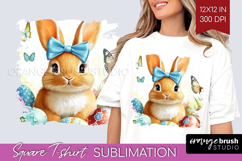 Easter Square Tshirt Background - Floral Easter PNG Product Image 1