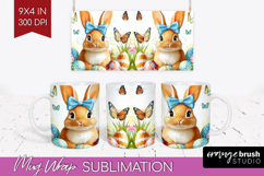 Easter Mug Wrap - Floral Easter Mug PNG Sublimation Product Image 1