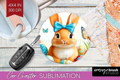 Easter Car Coaster - Floral Easter Coaster PNG Sublimation Product Image 1