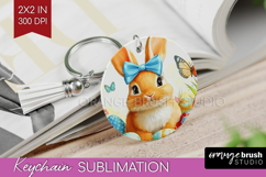 Easter Keychain PNG - Floral Easter Keychain Sublimation Product Image 1