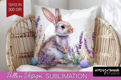 Easter Pillow Sublimation - Floral Easter Pillow Cover PNG Product Image 1