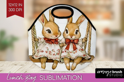 Easter Lunch Bag - Floral Easter Lunch Bug PNG Sublimation Product Image 1