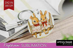 Easter Keychain PNG - Floral Easter Keychain Sublimation Product Image 1