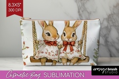 Easter Cosmetic Bag - Floral Easter Makeup Bag PNG Product Image 1