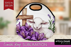 Easter Lunch Bag - Floral Easter Lunch Bug PNG Sublimation Product Image 1