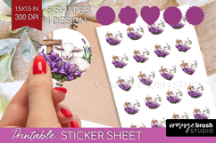 Easter Round Sticker - Floral Easter Printable Sticker Sheet Product Image 1