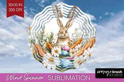 Easter Wind Spinner Sublimation PNG - Floral Easter Round Product Image 1