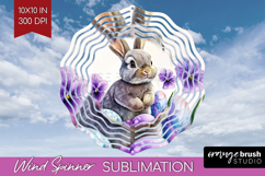 Easter Wind Spinner Sublimation PNG - Floral Easter Round Product Image 1