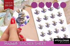 Easter Round Sticker - Floral Easter Printable Sticker Sheet Product Image 1