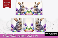 Easter Mug Wrap - Floral Easter Mug PNG Sublimation Product Image 1