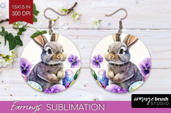 Easter Round Earrings - Floral Easter PNG Sublimation Product Image 1