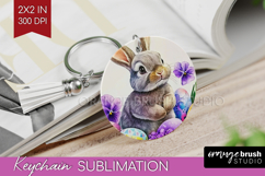 Easter Keychain PNG - Floral Easter Keychain Sublimation Product Image 1