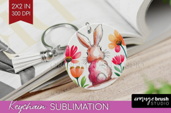 Easter Keychain PNG - Floral Easter Keychain Sublimation Product Image 1