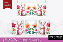 Easter Mug Wrap - Floral Easter Mug PNG Sublimation Product Image 1