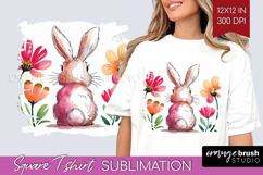 Easter Square Tshirt Background - Floral Easter PNG Product Image 1